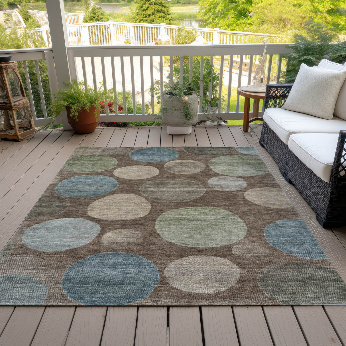 Addison Chantille ACN2062 Geometric Machine Made Transitional Chocolate Rug