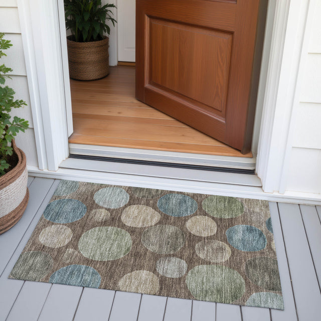 Addison Chantille ACN2062 Geometric Machine Made Transitional Chocolate Rug