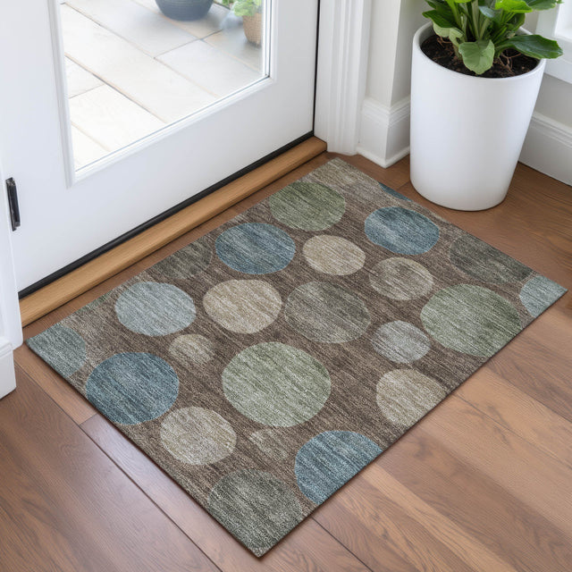 Addison Chantille ACN2062 Geometric Machine Made Transitional Chocolate Rug