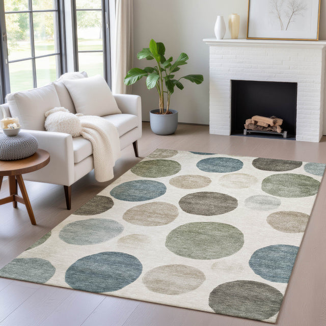 Addison Chantille ACN2062 Geometric Machine Made Transitional Ivory Rug