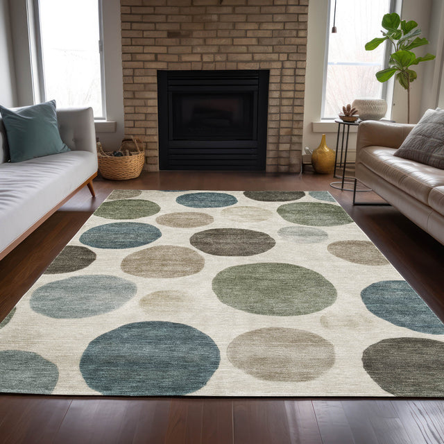 Addison Chantille ACN2062 Geometric Machine Made Transitional Ivory Rug