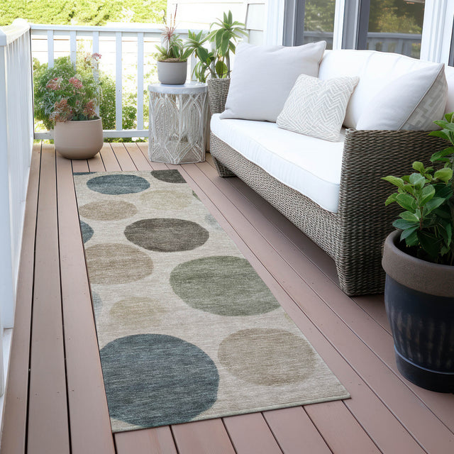 Addison Chantille ACN2062 Geometric Machine Made Transitional Khaki Rug