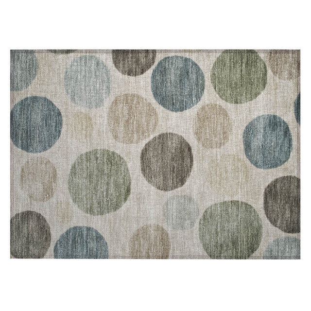 Addison Chantille ACN2062 Geometric Machine Made Transitional Khaki Rug