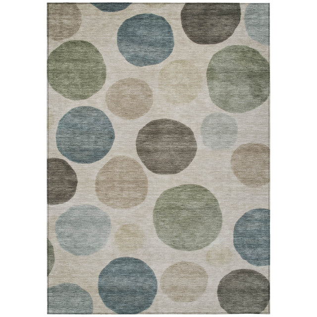 Addison Chantille ACN2062 Geometric Machine Made Transitional Khaki Rug