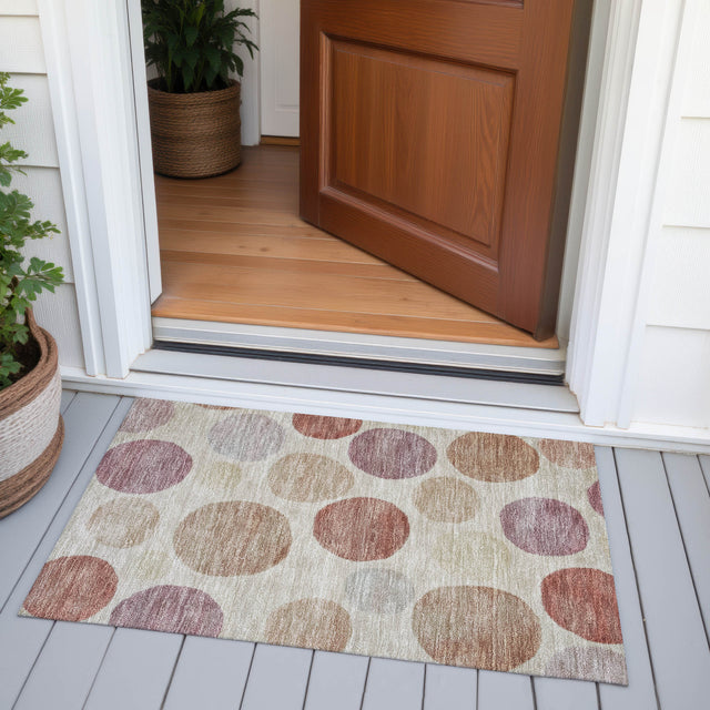 Addison Chantille ACN2062 Geometric Machine Made Transitional Salmon Rug