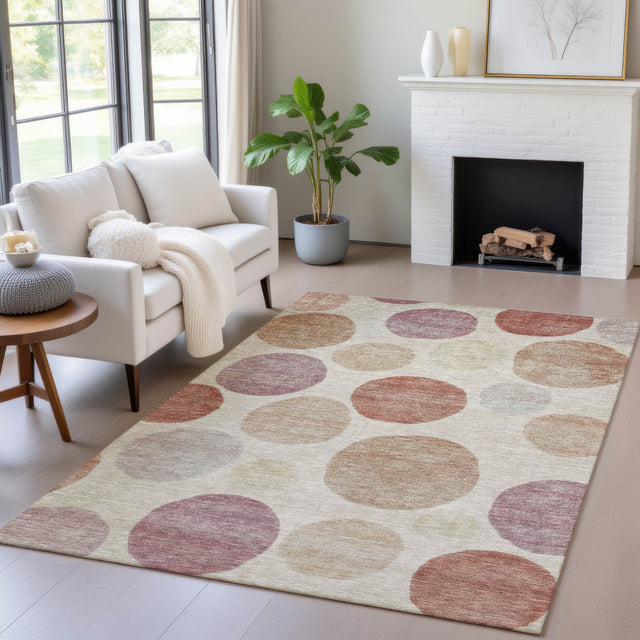 Addison Chantille ACN2062 Geometric Machine Made Transitional Salmon Rug