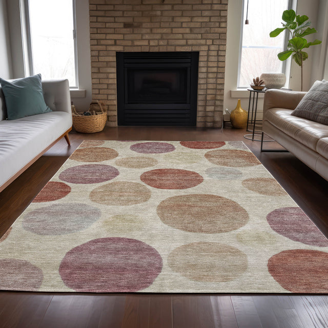 Addison Chantille ACN2062 Geometric Machine Made Transitional Salmon Rug