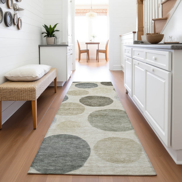 Addison Chantille ACN2062 Geometric Machine Made Transitional Taupe Rug