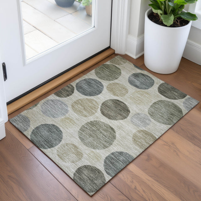 Addison Chantille ACN2062 Geometric Machine Made Transitional Taupe Rug