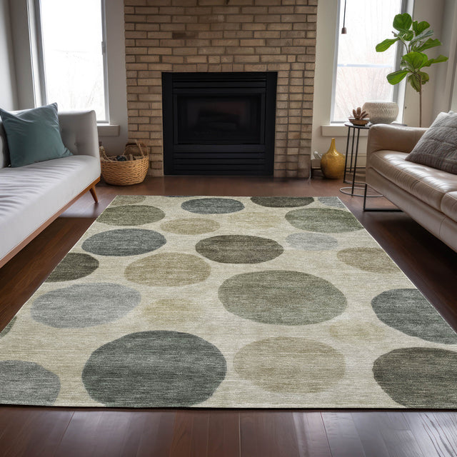Addison Chantille ACN2062 Geometric Machine Made Transitional Taupe Rug