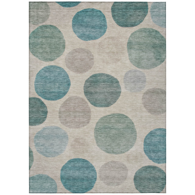 Addison Chantille ACN2062 Geometric Machine Made Transitional Teal Rug