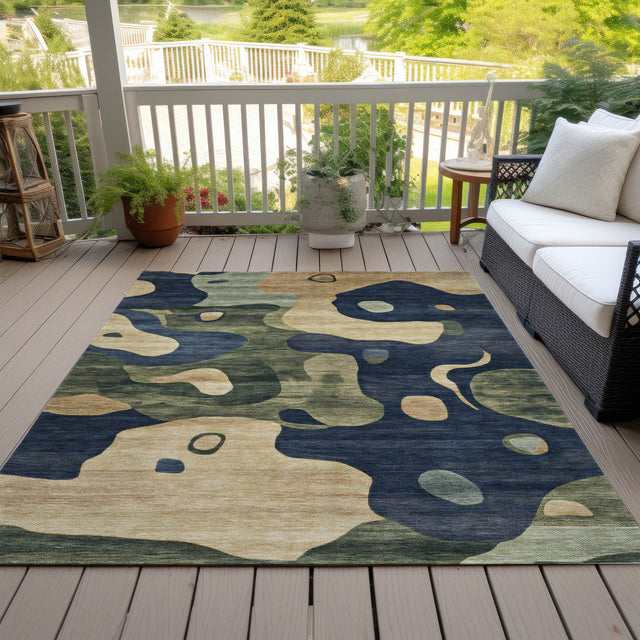 Addison Chantille ACN2063 Abstract Machine Made Transitional Navy Rug