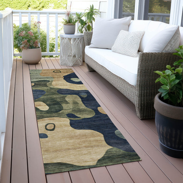 Addison Chantille ACN2063 Abstract Machine Made Transitional Navy Rug