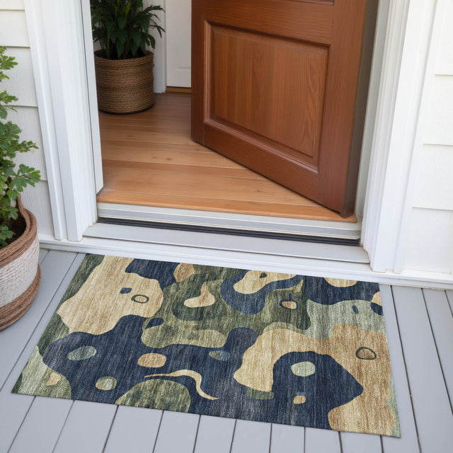 Addison Chantille ACN2063 Abstract Machine Made Transitional Navy Rug