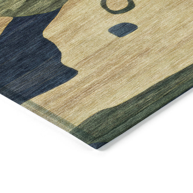 Addison Chantille ACN2063 Abstract Machine Made Transitional Navy Rug