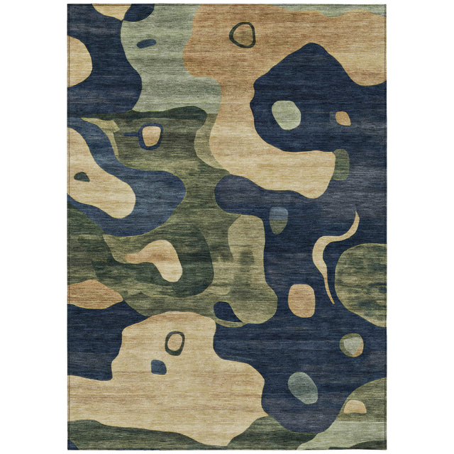 Addison Chantille ACN2063 Abstract Machine Made Transitional Navy Rug