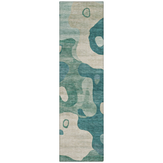 Addison Chantille ACN2063 Abstract Machine Made Transitional Teal Rug