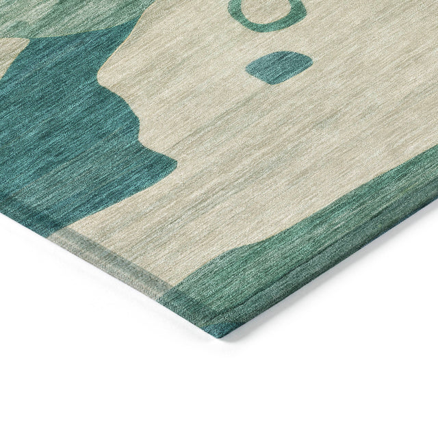 Addison Chantille ACN2063 Abstract Machine Made Transitional Teal Rug