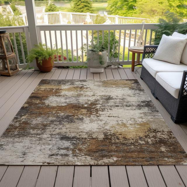 Addison Chantille ACN2064 Abstract Machine Made Transitional Brown Rug