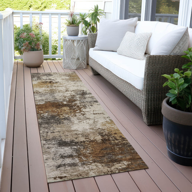 Addison Chantille ACN2064 Abstract Machine Made Transitional Brown Rug