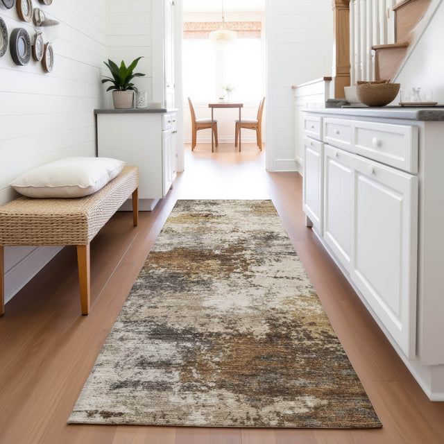Addison Chantille ACN2064 Abstract Machine Made Transitional Brown Rug