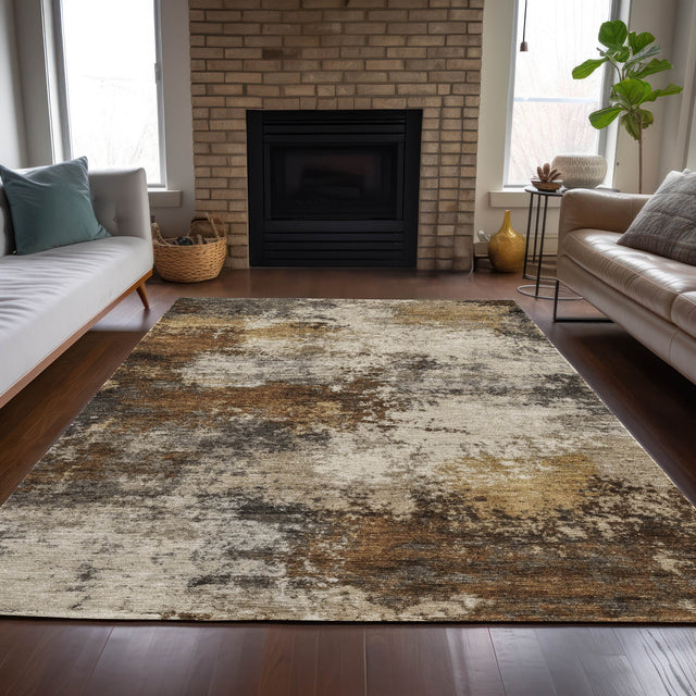 Addison Chantille ACN2064 Abstract Machine Made Transitional Brown Rug