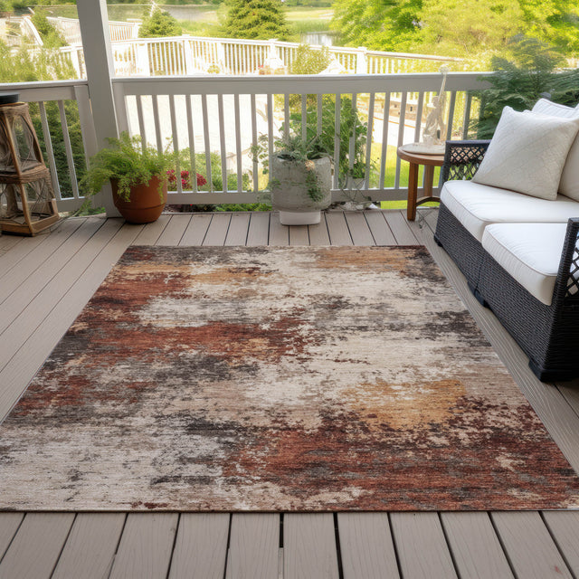 Addison Chantille ACN2064 Abstract Machine Made Transitional Paprika Rug