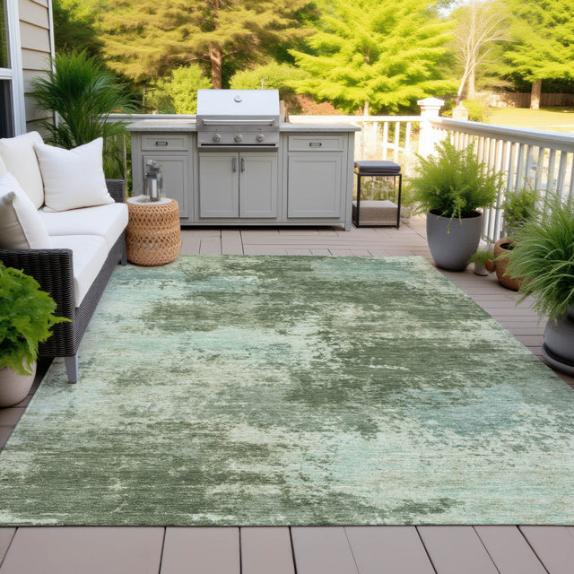 Addison Chantille ACN2065 Abstract Machine Made Transitional Aloe Rug