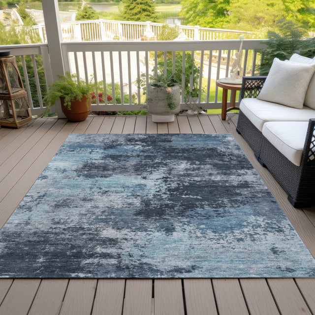 Addison Chantille ACN2065 Abstract Machine Made Transitional Blue Rug
