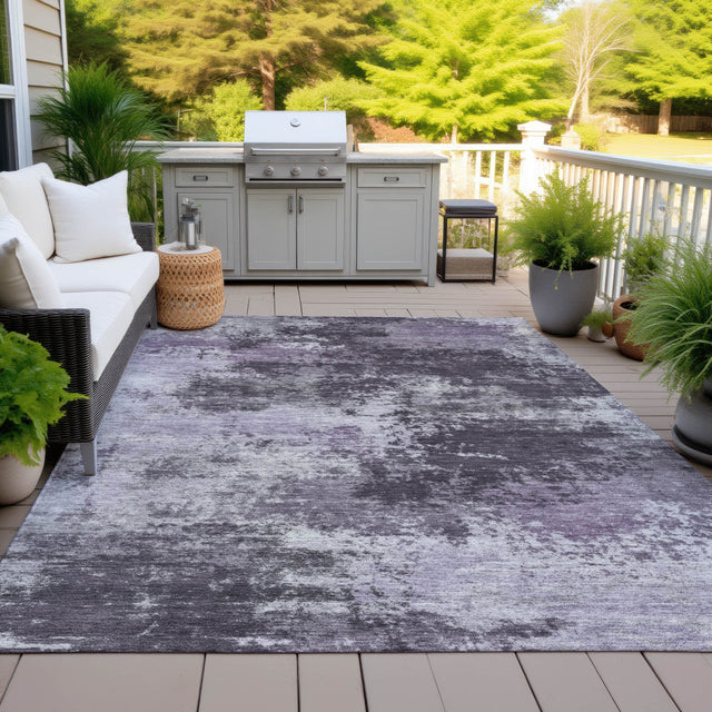 Addison Chantille ACN2065 Abstract Machine Made Transitional Purple Rug