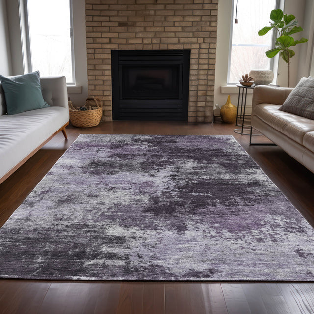 Addison Chantille ACN2065 Abstract Machine Made Transitional Purple Rug