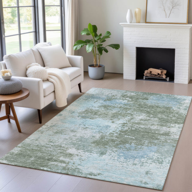 Addison Chantille ACN2065 Abstract Machine Made Transitional Sage Rug