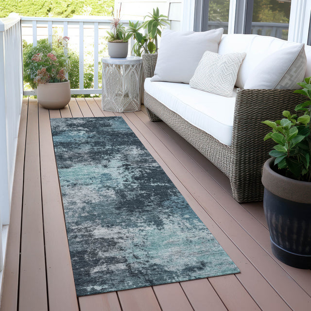 Addison Chantille ACN2065 Abstract Machine Made Transitional Teal Rug