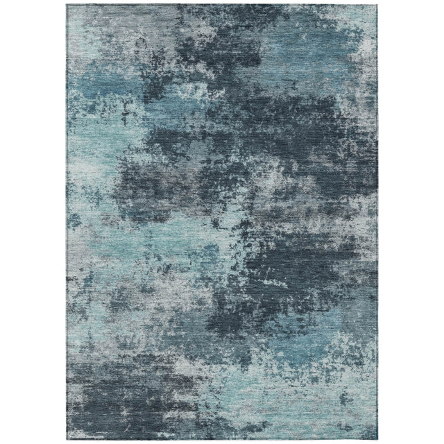 Addison Chantille ACN2065 Abstract Machine Made Transitional Teal Rug