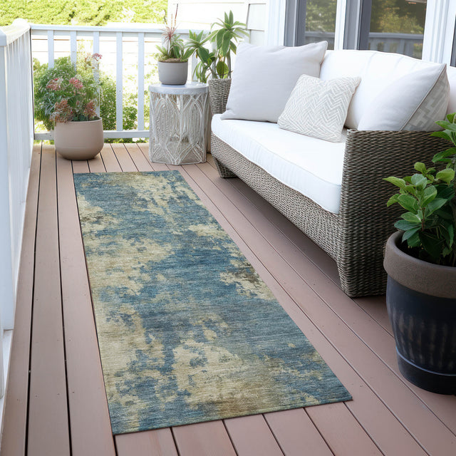 Addison Chantille ACN2066 Abstract Machine Made Transitional Blue Rug