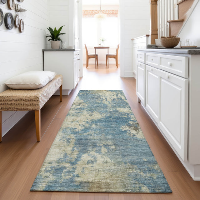 Addison Chantille ACN2066 Abstract Machine Made Transitional Blue Rug