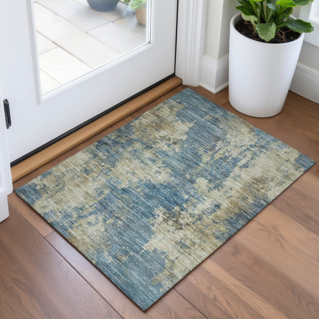 Addison Chantille ACN2066 Abstract Machine Made Transitional Blue Rug