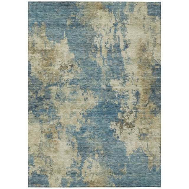 Addison Chantille ACN2066 Abstract Machine Made Transitional Blue Rug