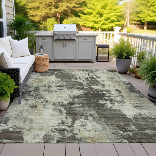 Addison Chantille ACN2066 Abstract Machine Made Transitional Brown Rug