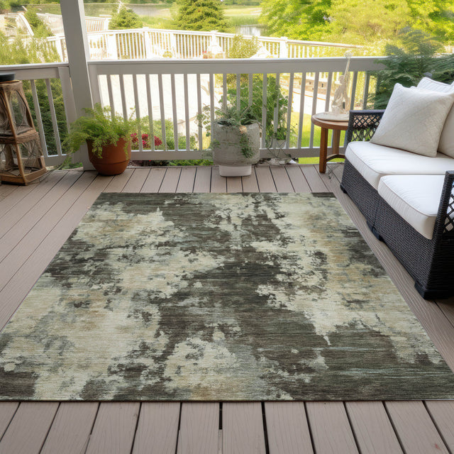 Addison Chantille ACN2066 Abstract Machine Made Transitional Brown Rug