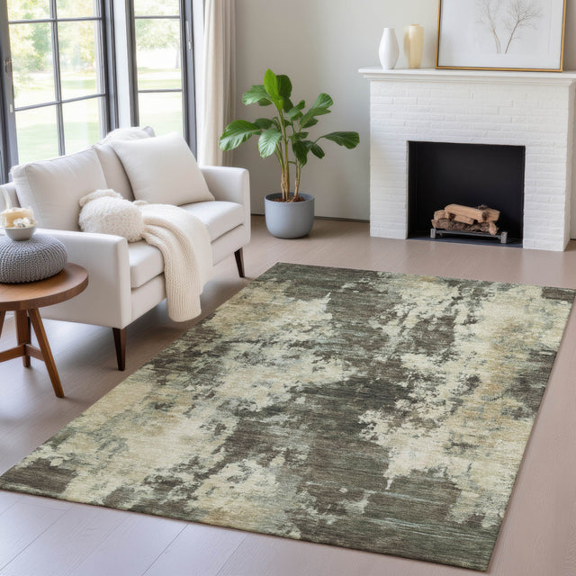 Addison Chantille ACN2066 Abstract Machine Made Transitional Brown Rug
