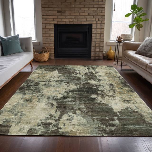 Addison Chantille ACN2066 Abstract Machine Made Transitional Brown Rug