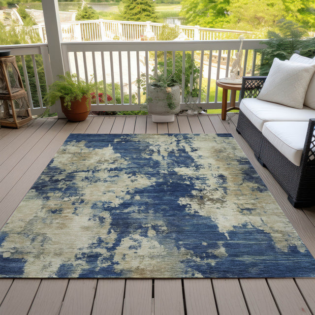 Addison Chantille ACN2066 Abstract Machine Made Transitional Navy Rug
