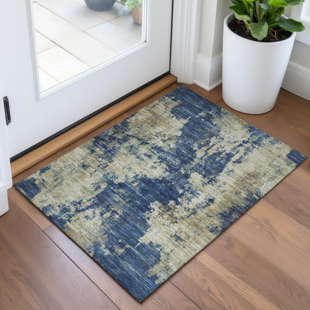 Addison Chantille ACN2066 Abstract Machine Made Transitional Navy Rug