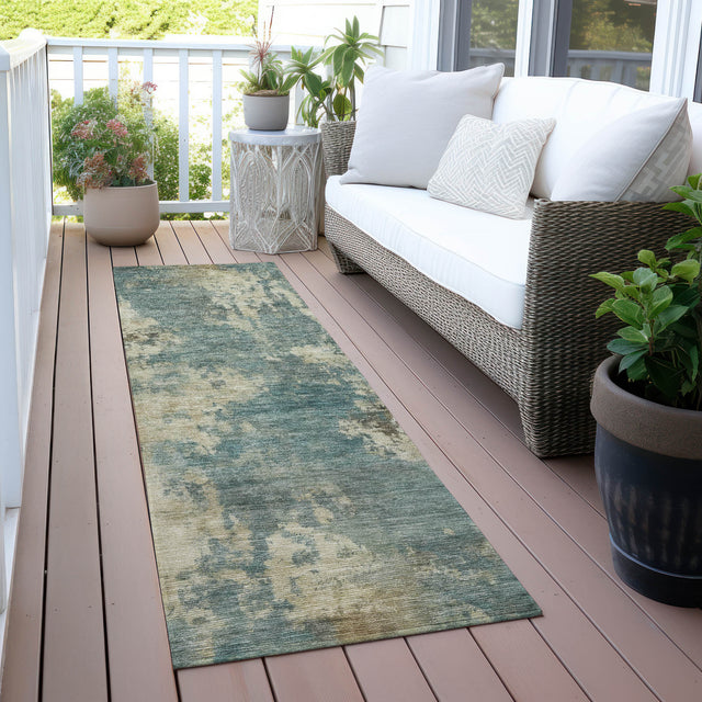 Addison Chantille ACN2066 Abstract Machine Made Transitional Teal Rug