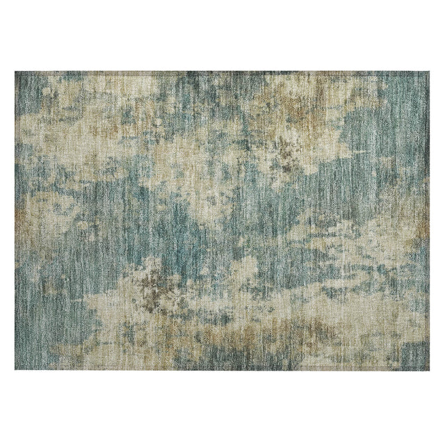 Addison Chantille ACN2066 Abstract Machine Made Transitional Teal Rug
