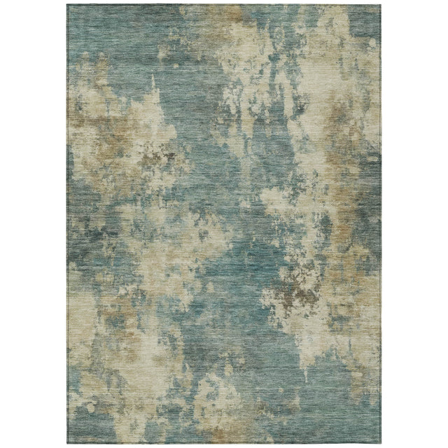 Addison Chantille ACN2066 Abstract Machine Made Transitional Teal Rug