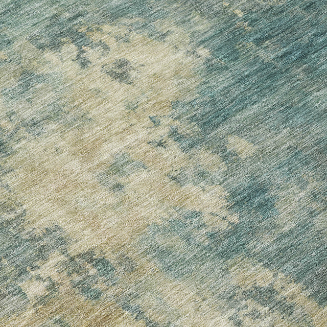 Addison Chantille ACN2066 Abstract Machine Made Transitional Teal Rug