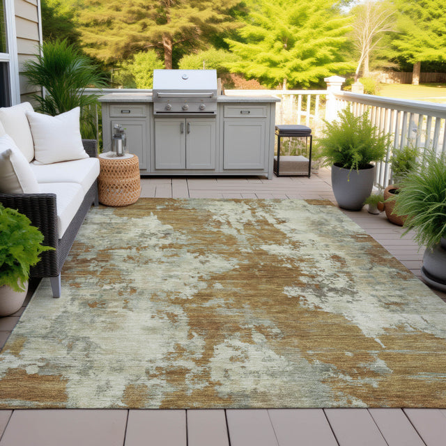 Addison Chantille ACN2066 Abstract Machine Made Transitional Terracotta Rug