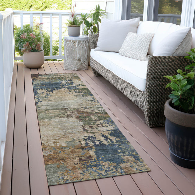 Addison Chantille ACN2067 Abstract Machine Made Transitional Blue Rug